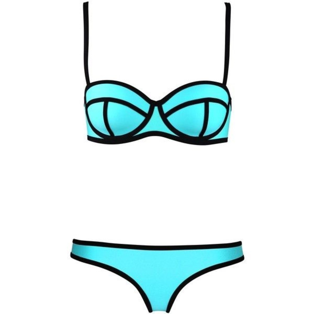 Blue Triangle Bathing Suit Style Bikini